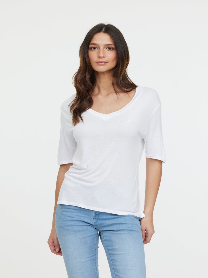 Lee Cooper - T-shirt ADOUNA M Optic white Blanc - Kiabi