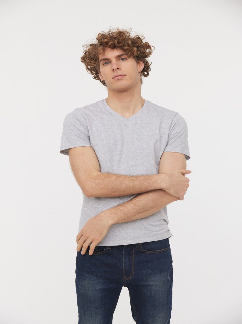 Lee Cooper - T-Shirt AJESSY Gris Chine Gris - Kiabi
