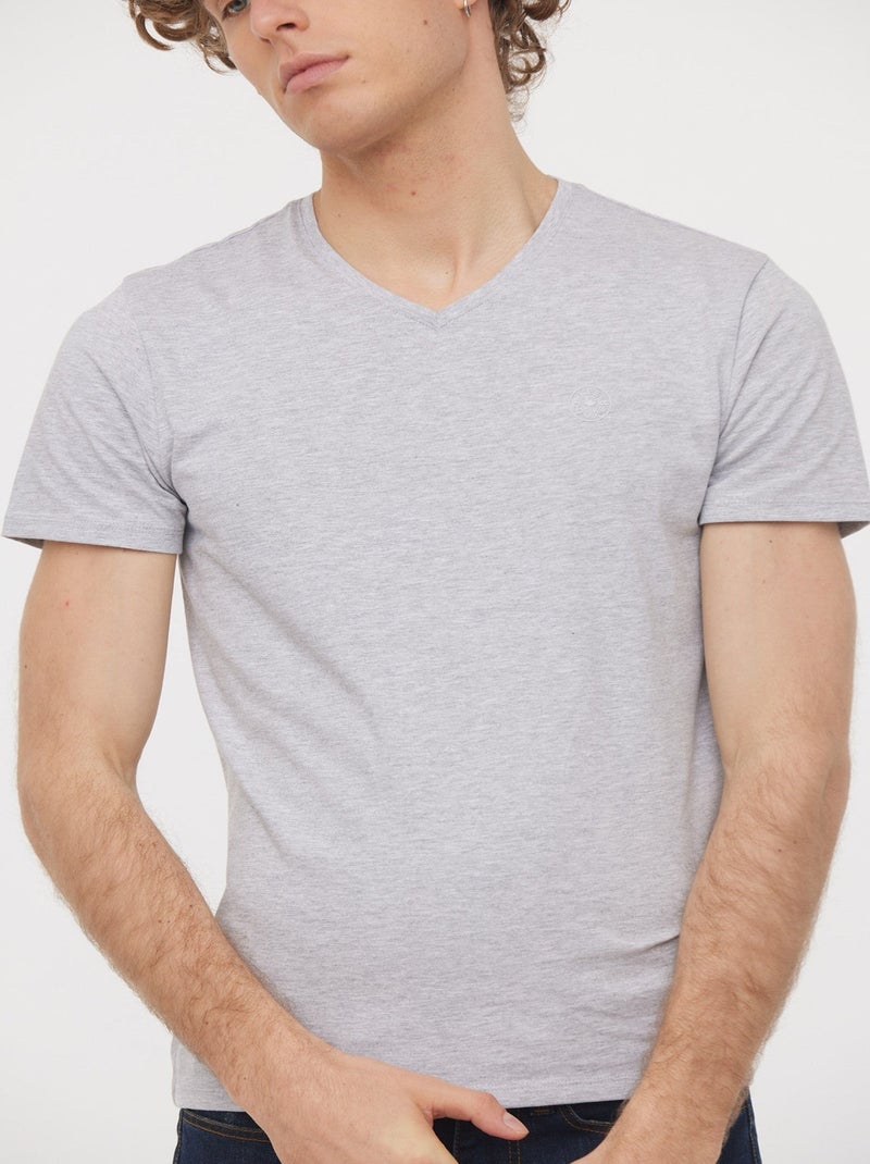 Lee Cooper - T-Shirt AJESSY Gris Chine Gris - Kiabi