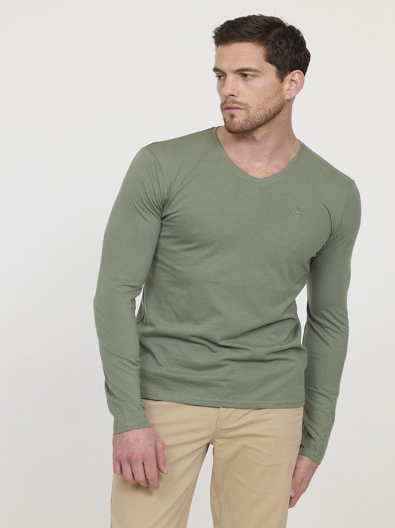 Lee Cooper - T-shirt AJESSY ML Kaki vert Vert - Kiabi