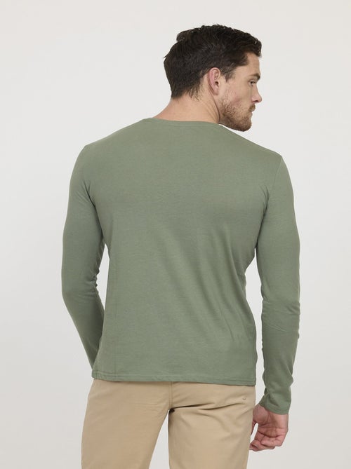 Lee Cooper - T-shirt AJESSY ML Kaki vert - Kiabi