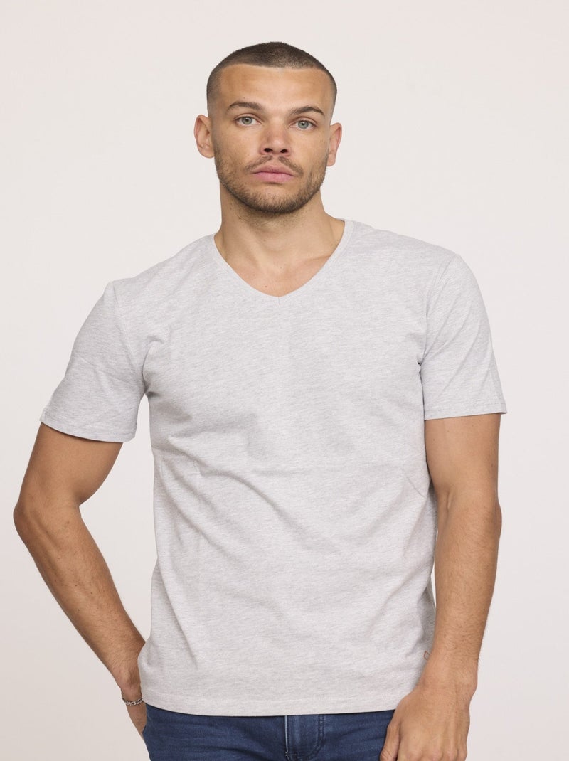 Lee Cooper - T-shirt AKILO Gris chiné Gris chiné - Kiabi