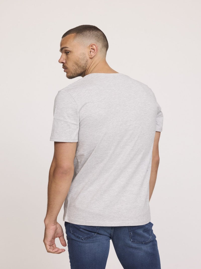 Lee Cooper - T-shirt AKILO Gris chiné Gris chiné - Kiabi
