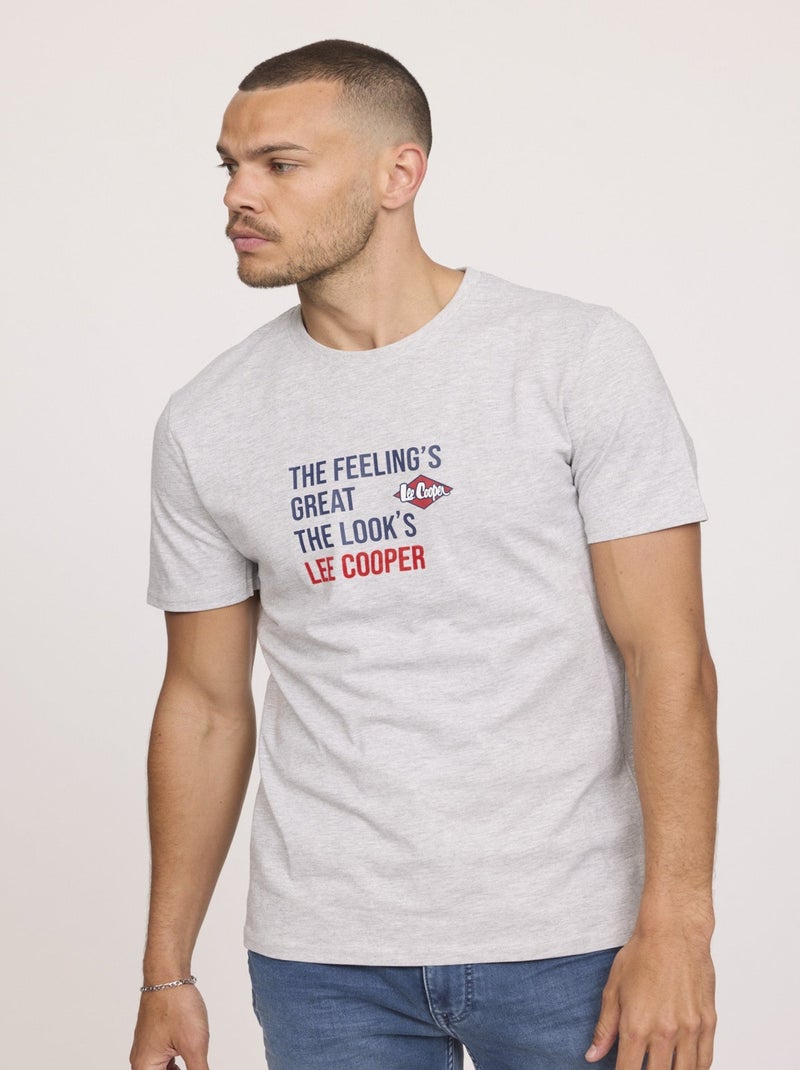 Lee Cooper - T-shirt ALEKO Gris chiné Gris - Kiabi