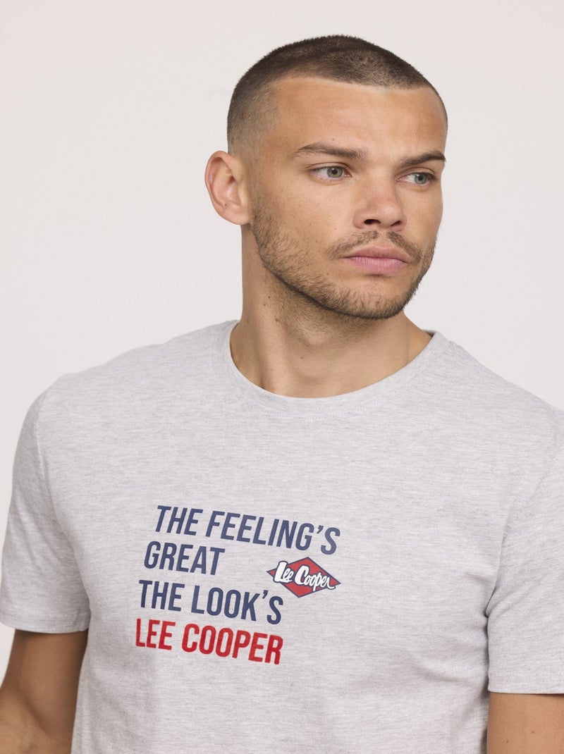 Lee Cooper - T-shirt ALEKO Gris chiné Gris - Kiabi