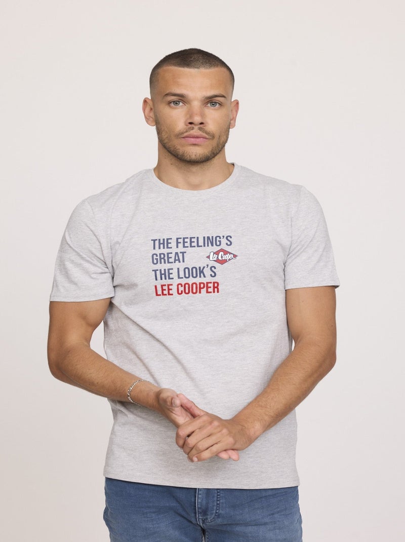 Lee Cooper - T-shirt ALEKO Gris chiné Gris - Kiabi