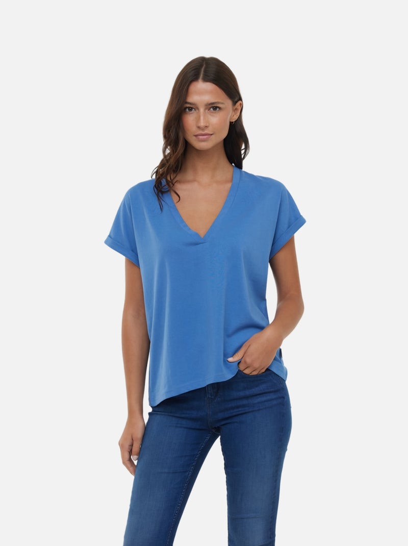 Lee Cooper - T-shirt ALYS MC Celadon blue Bleu - Kiabi