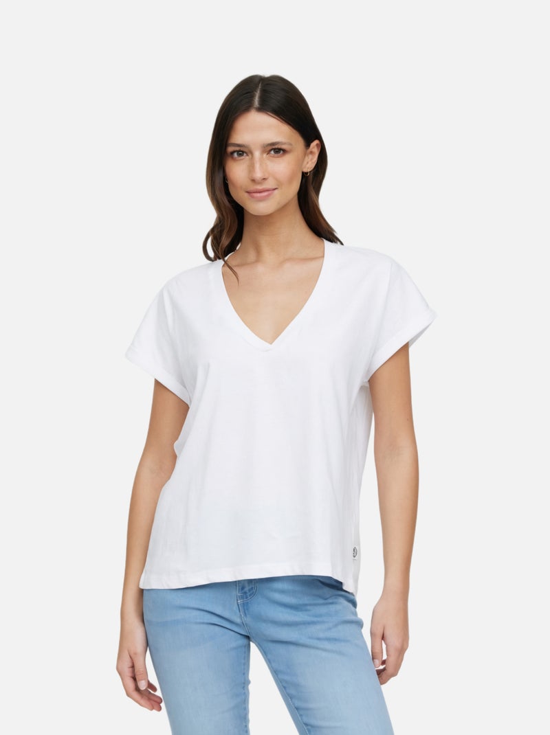 Lee Cooper - T-shirt ALYS MC Optic white Blanc cassé - Kiabi