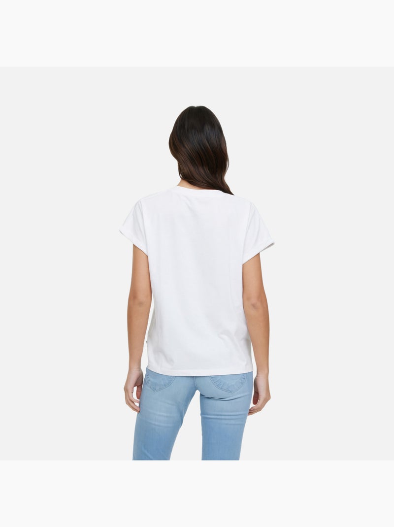 Lee Cooper - T-shirt ALYS MC Optic white Blanc - Kiabi