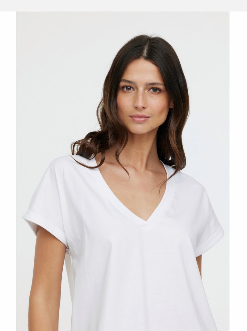 Lee Cooper - T-shirt ALYS MC Optic white Blanc - Kiabi