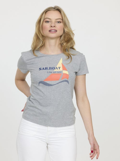 Lee Cooper - T-shirt AMITA Gris chiné - Kiabi