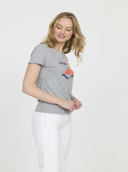 Lee Cooper - T-shirt AMITA Gris chiné - Kiabi