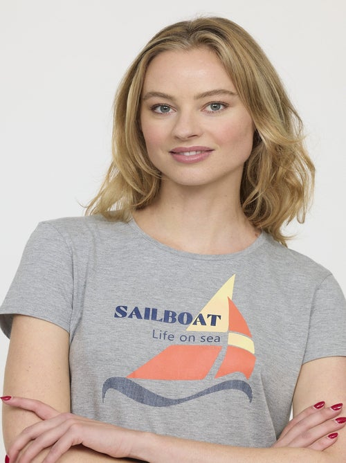 Lee Cooper - T-shirt AMITA Gris chiné - Kiabi