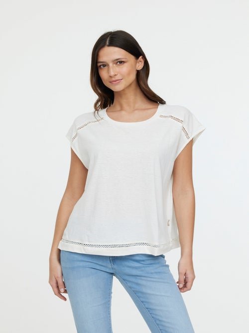 Lee Cooper - T-shirt ANIELE SM Cream - Kiabi