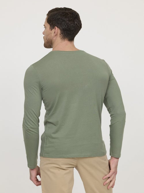 Lee Cooper - T-shirt AREO ML Kaki vert - Kiabi