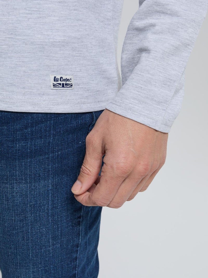 Lee Cooper - T-shirt Asiply Gris chiné Gris chiné - Kiabi