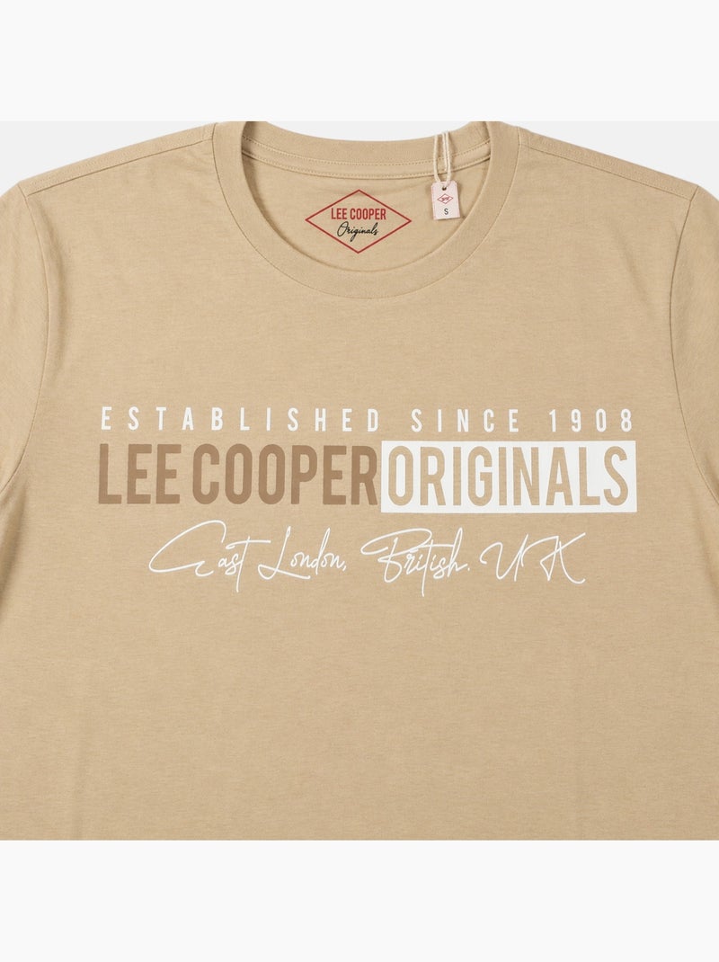 Lee Cooper - T-shirt avec avec Design homme Beige - Kiabi