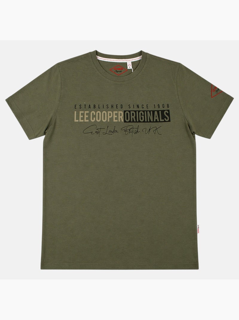 Lee Cooper - T-shirt avec avec Design homme Kaki - Kiabi