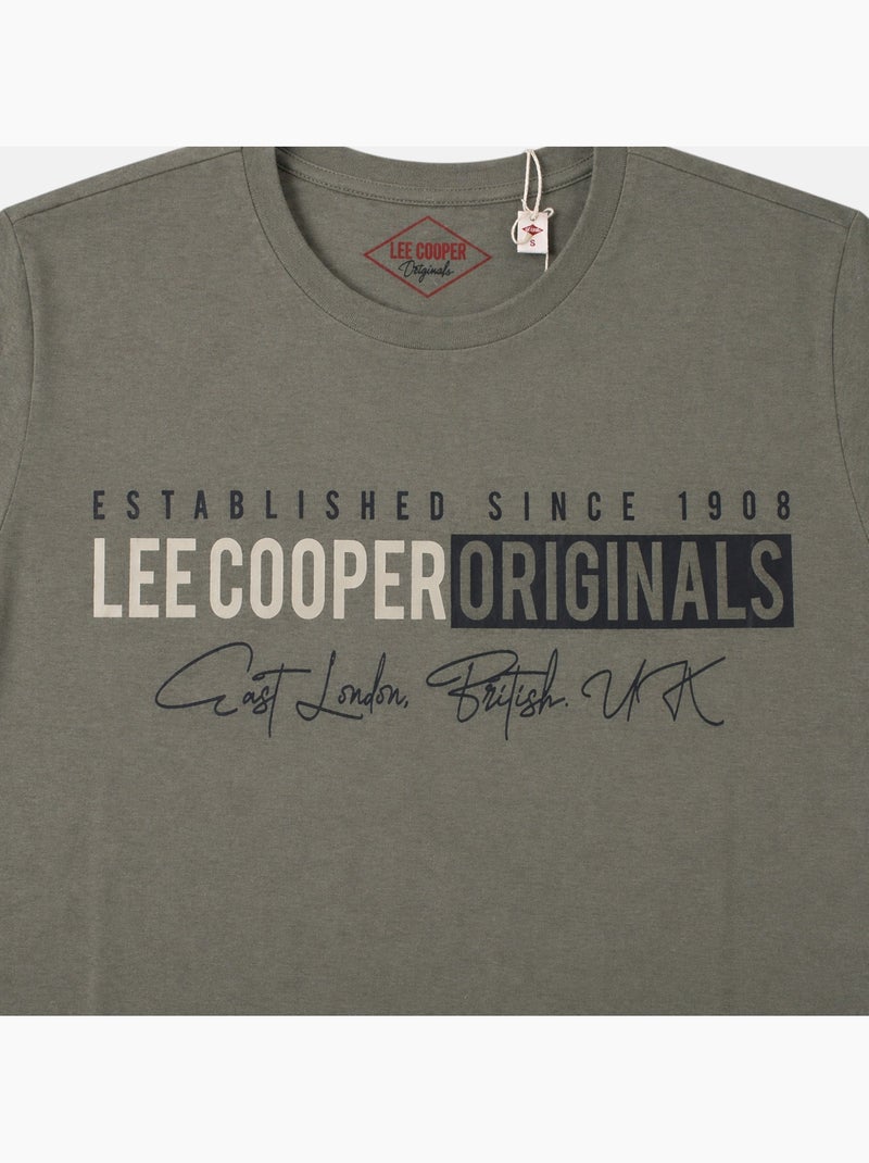 Lee Cooper - T-shirt avec avec Design homme Kaki - Kiabi
