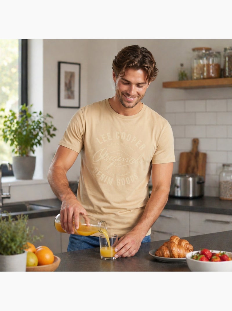 Lee Cooper - T-shirt avec avec écriture homme Beige - Kiabi