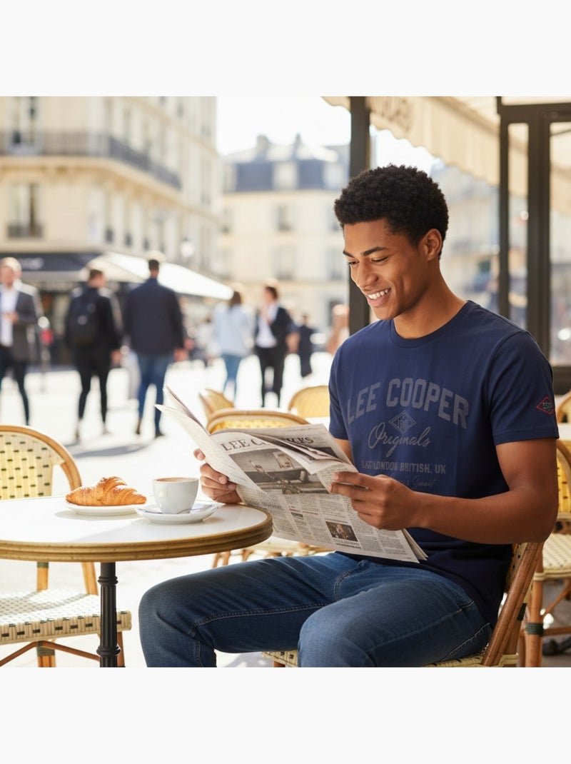 Lee Cooper - T-shirt avec avec écriture homme Bleu marine - Kiabi