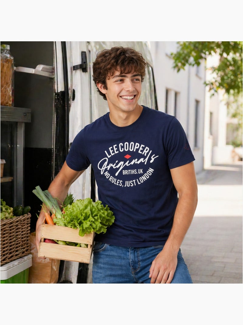 Lee Cooper - T-shirt avec avec écriture homme Bleu marine - Kiabi