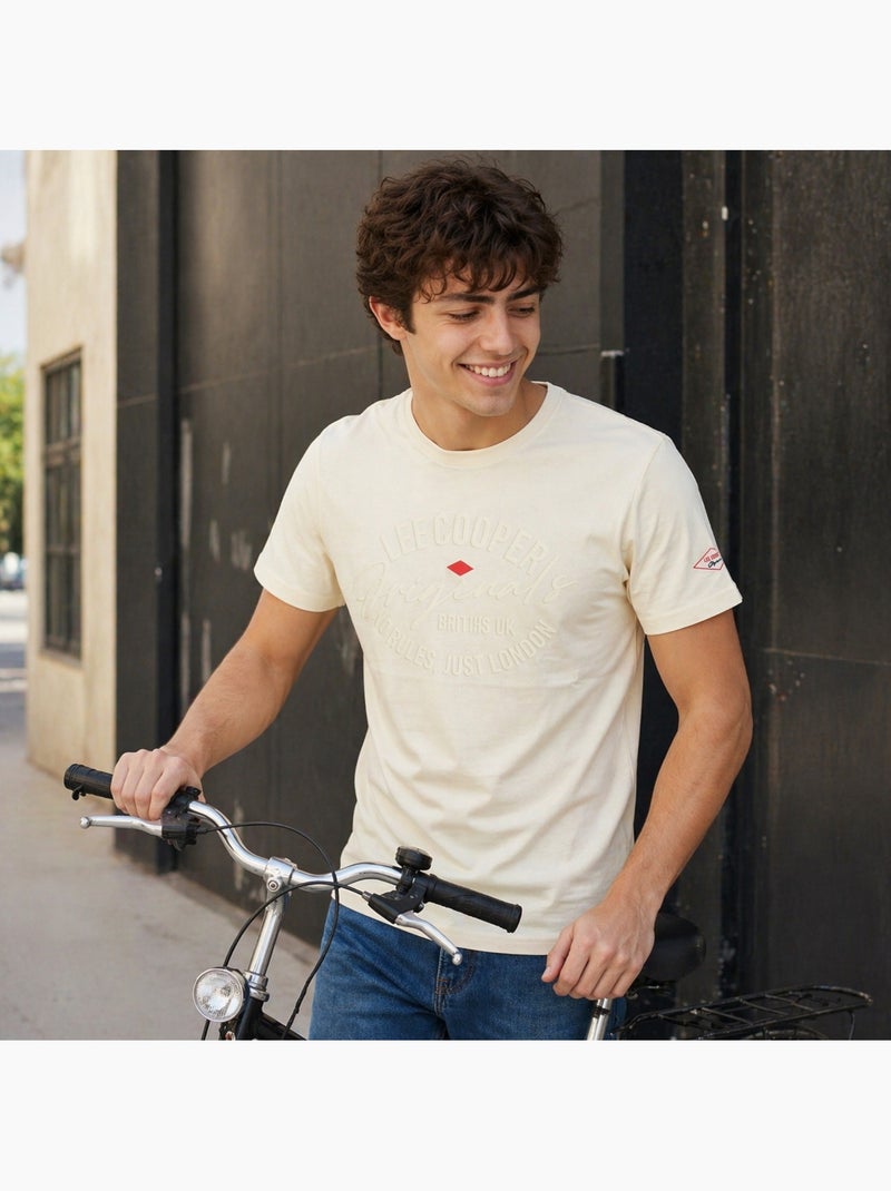 Lee Cooper - T-shirt avec avec écriture homme Ecru - Kiabi