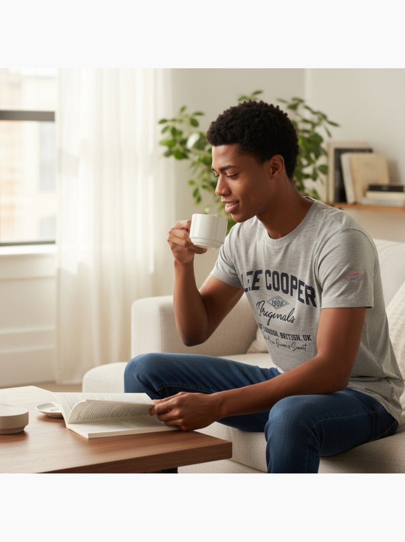 Lee Cooper - T-shirt avec avec écriture homme Gris - Kiabi