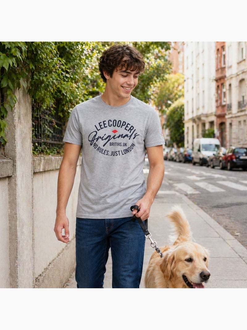 Lee Cooper - T-shirt avec avec écriture homme Gris - Kiabi