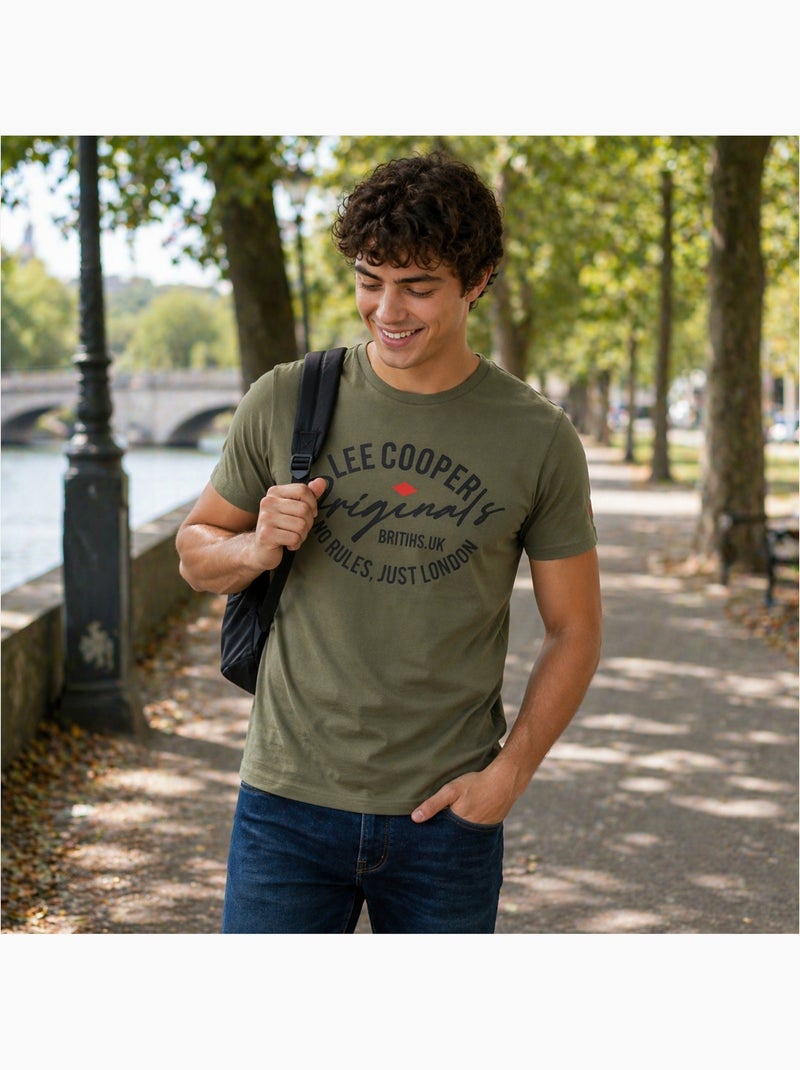 Lee Cooper - T-shirt avec avec écriture homme Kaki - Kiabi