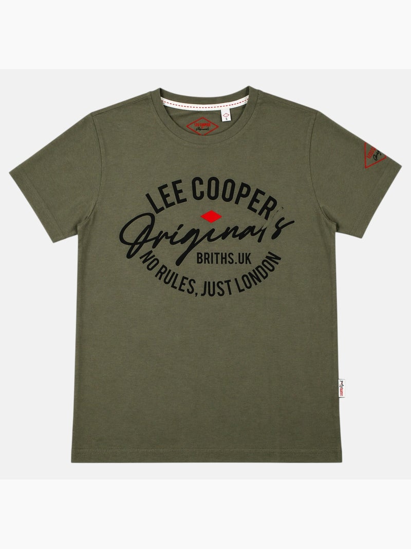 Lee Cooper - T-shirt avec avec écriture homme Kaki - Kiabi
