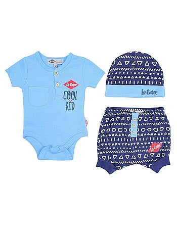 Lee Cooper - t-shirt et short avec bonnet assorti bébé