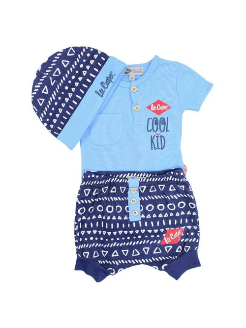 Lee Cooper - t-shirt et short avec bonnet assorti bébé - Kiabi