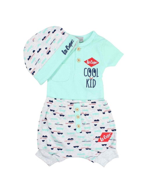 Lee Cooper - t-shirt et short avec bonnet assorti bébé - Kiabi