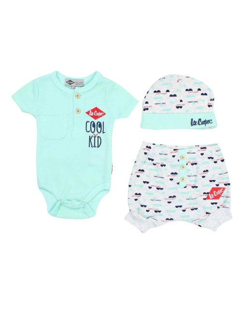 Lee Cooper - t-shirt et short avec bonnet assorti bébé - Kiabi