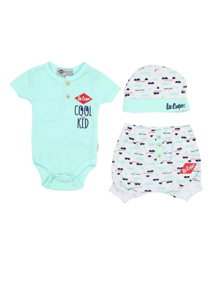 Lee Cooper - t-shirt et short avec bonnet assorti bébé Gris - Kiabi