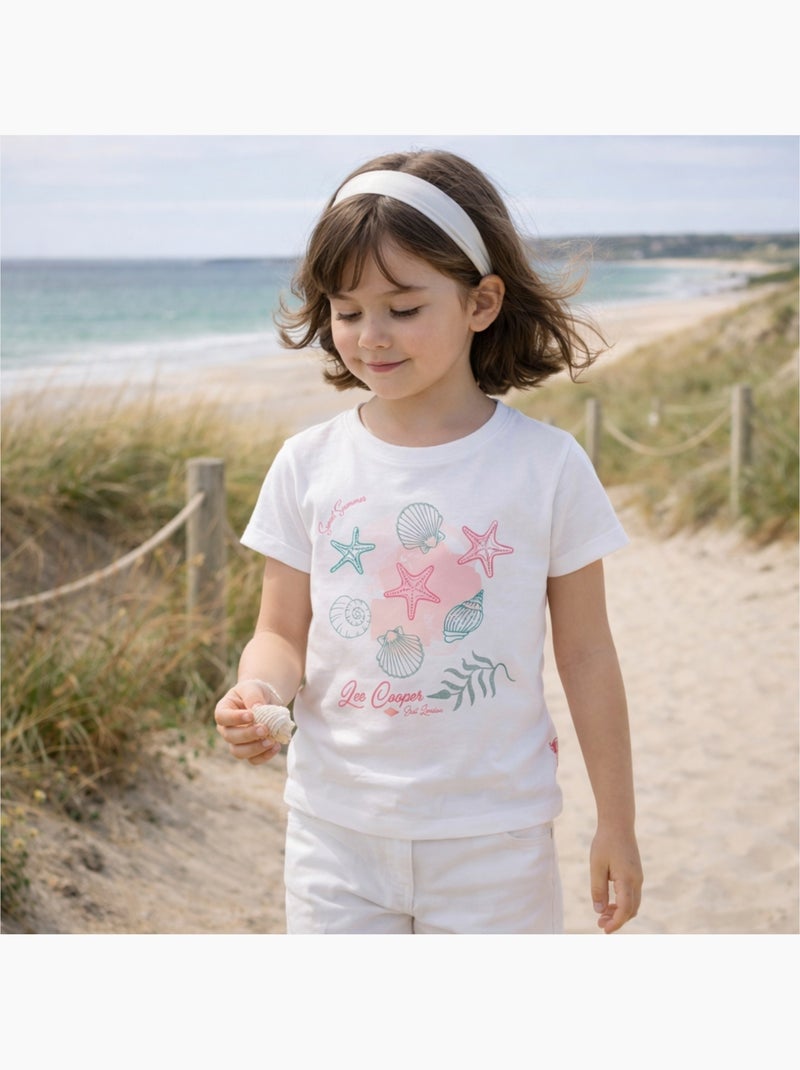 Lee Cooper - T shirt fille manches courtes Blanc - Kiabi