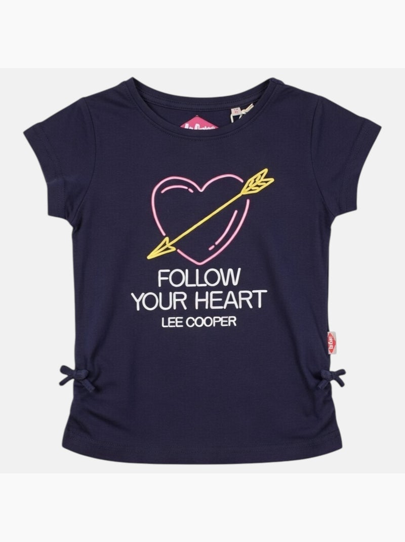 Lee Cooper - T shirt fille manches courtes Bleu marine - Kiabi