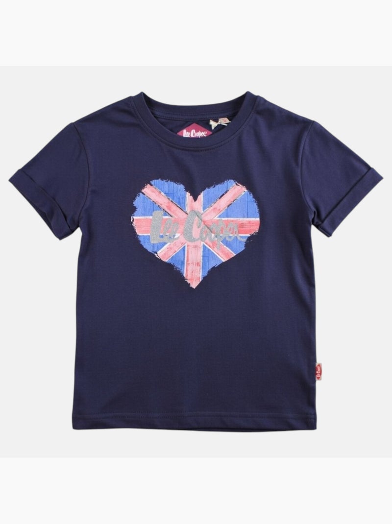 Lee Cooper - T shirt fille manches courtes Bleu marine - Kiabi
