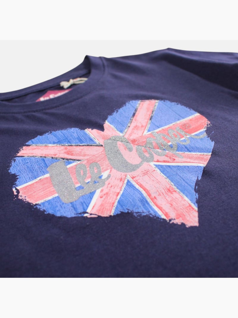 Lee Cooper - T shirt fille manches courtes Bleu marine - Kiabi