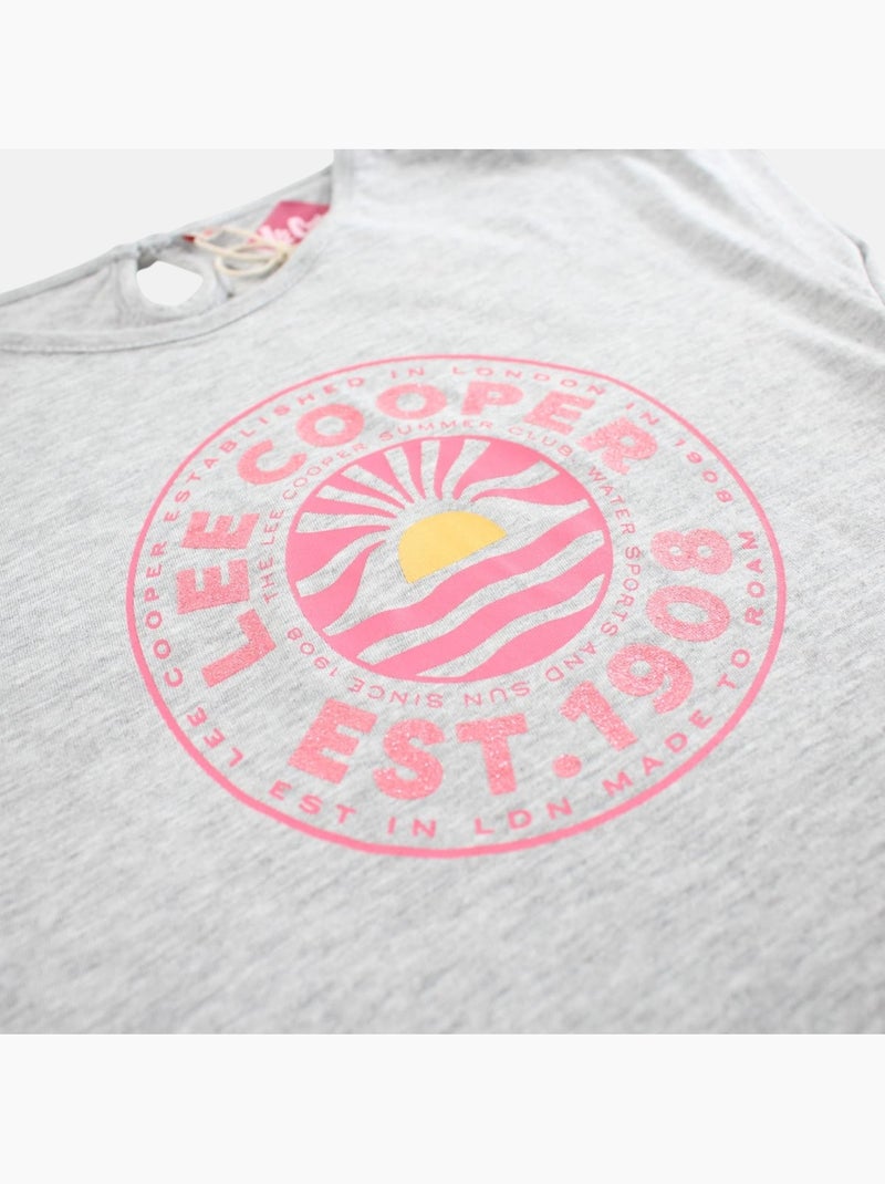 Lee Cooper - T shirt fille manches courtes Gris - Kiabi