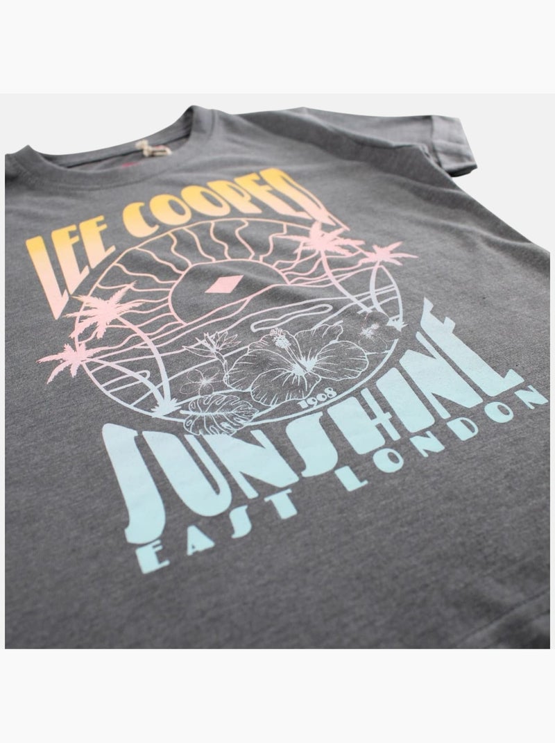 Lee Cooper - T shirt fille manches courtes Gris - Kiabi