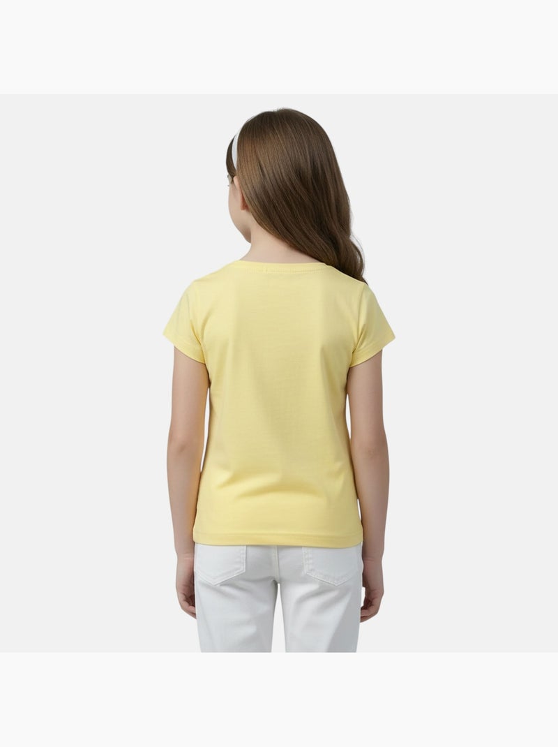 Lee Cooper - T shirt fille manches courtes Jaune - Kiabi