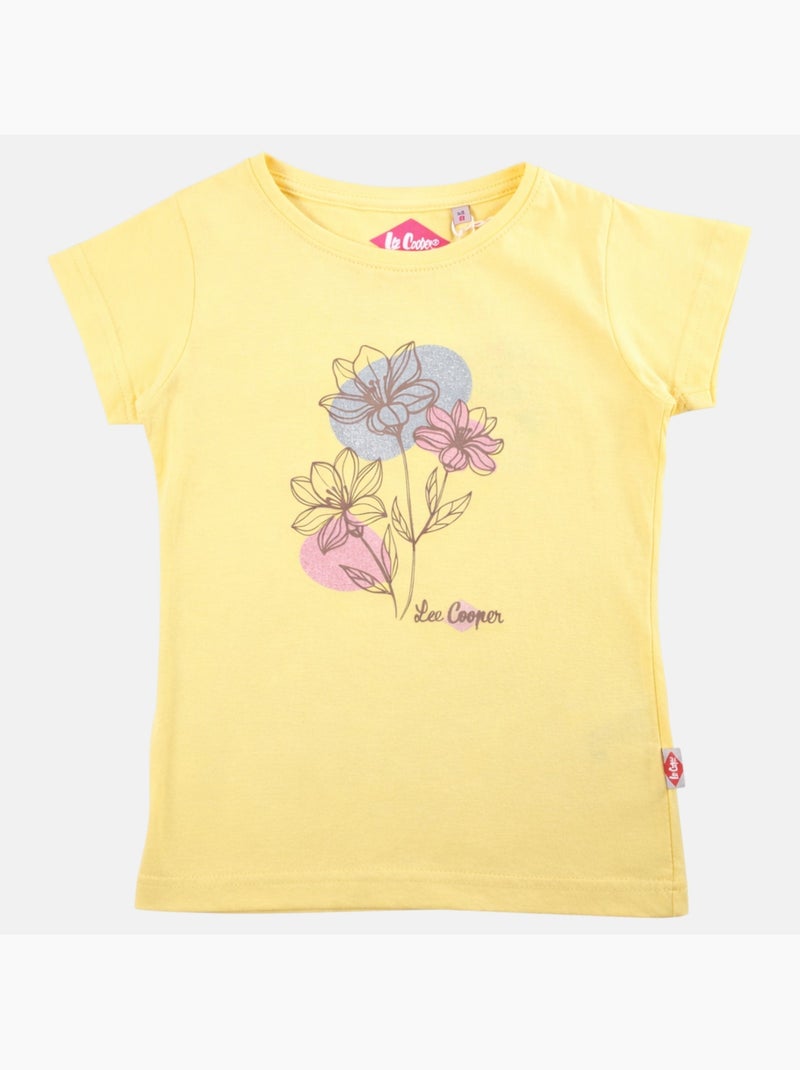 Lee Cooper - T shirt fille manches courtes Jaune - Kiabi