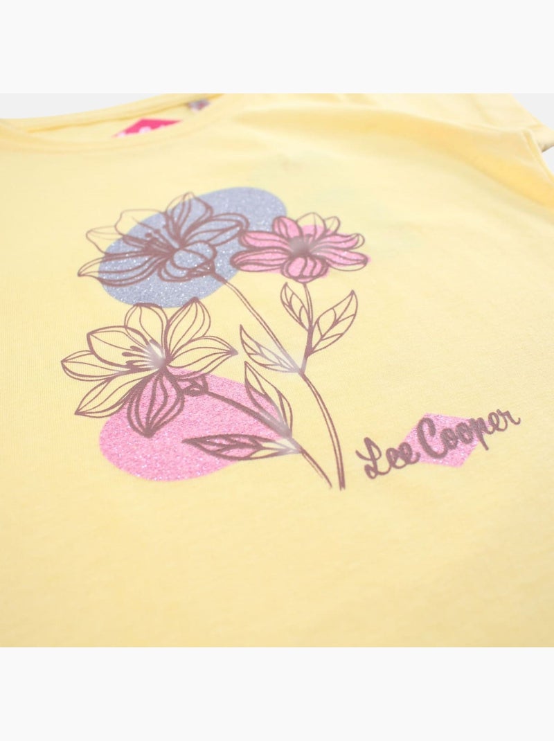 Lee Cooper - T shirt fille manches courtes Jaune - Kiabi