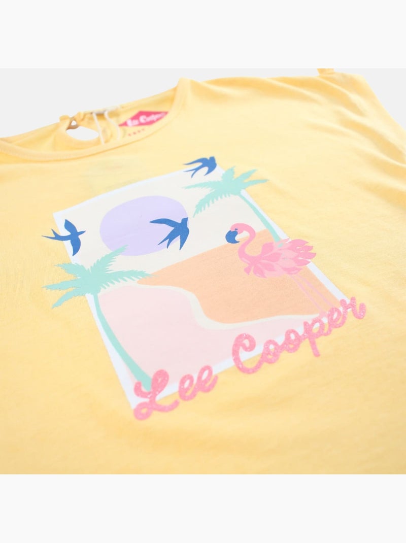 Lee Cooper - T shirt fille manches courtes Jaune - Kiabi