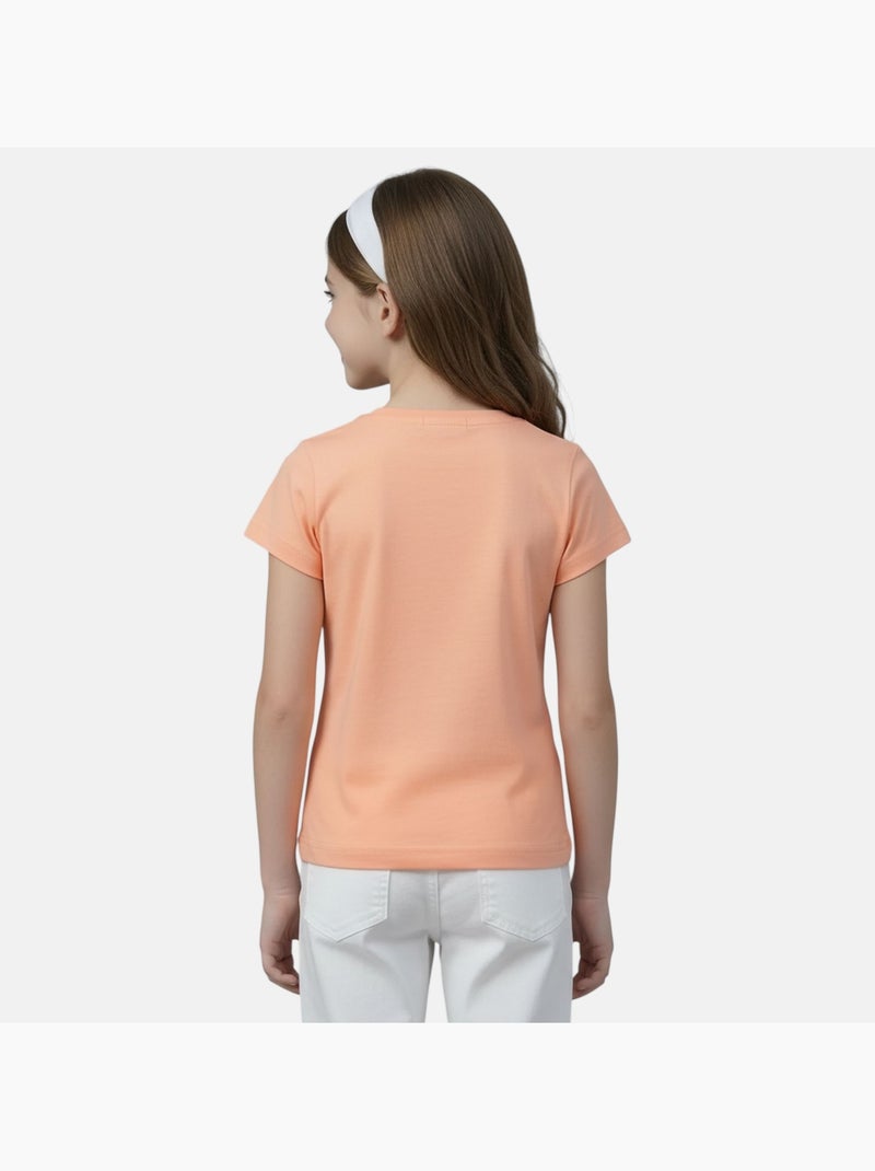 Lee Cooper - T shirt fille manches courtes Orange - Kiabi