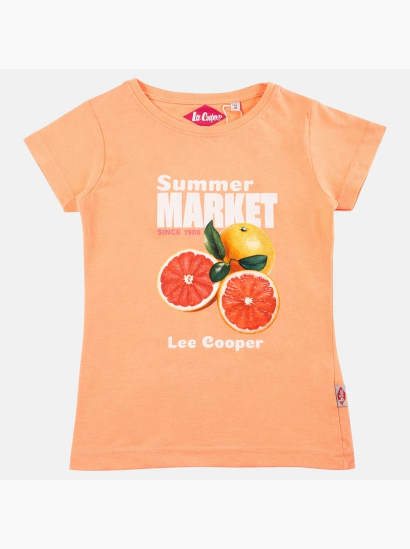 Lee Cooper - T shirt fille manches courtes Orange - Kiabi