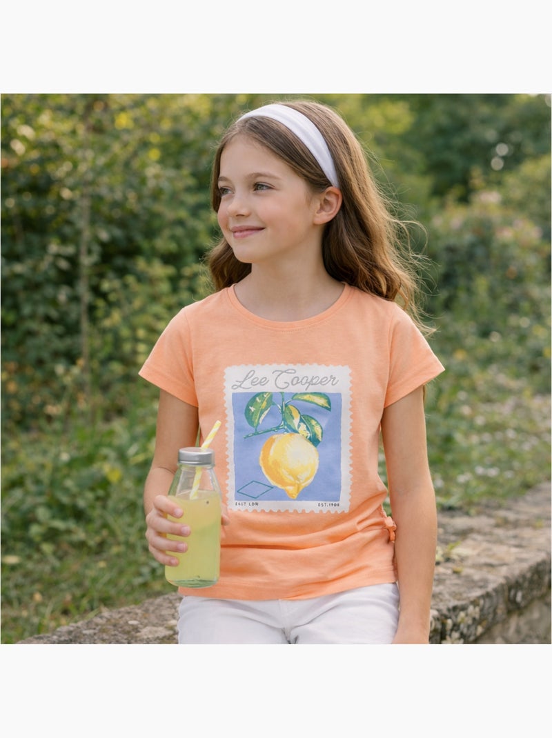 Lee Cooper - T shirt fille manches courtes Orange - Kiabi