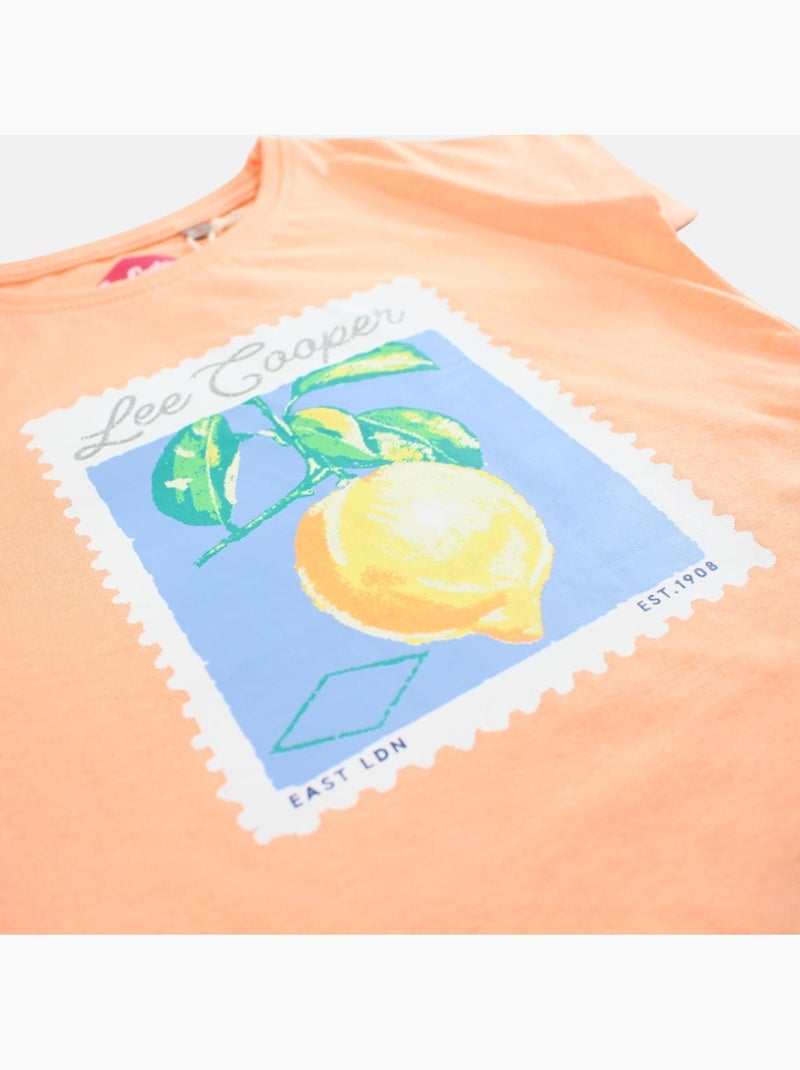 Lee Cooper - T shirt fille manches courtes Orange - Kiabi